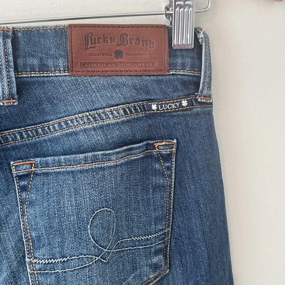 Lucky Brand Sophia Straight Size 2 Long Denim Distressed - Picture 6 of 11